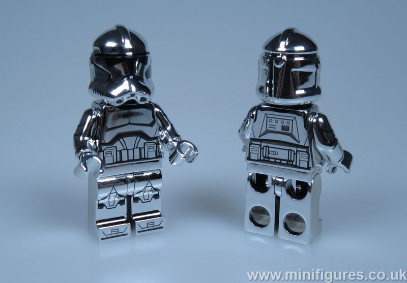 Silver Shiny P2 Clone Trooper (RH) GCC Custom Minifigure